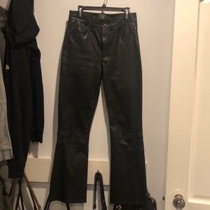 Rag & Bone leather pants. Black. Size 24